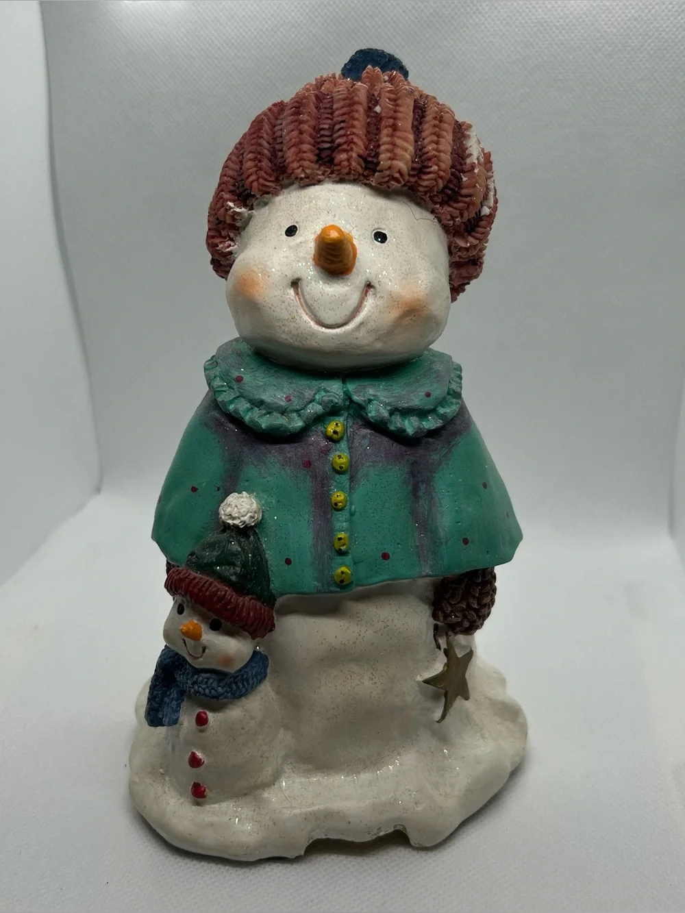 1998 Elaine Thompson Snowkins Collection Stocking Hanger Snowman #94332 Vintage